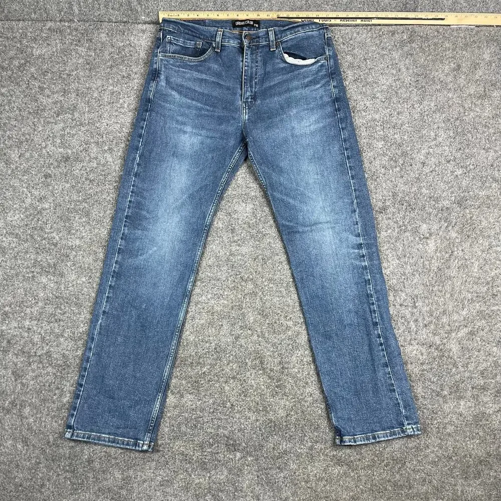Urban Color Jeans Mens Size W34 L32 Blue Straight Leg Casual‎ Denim Classic